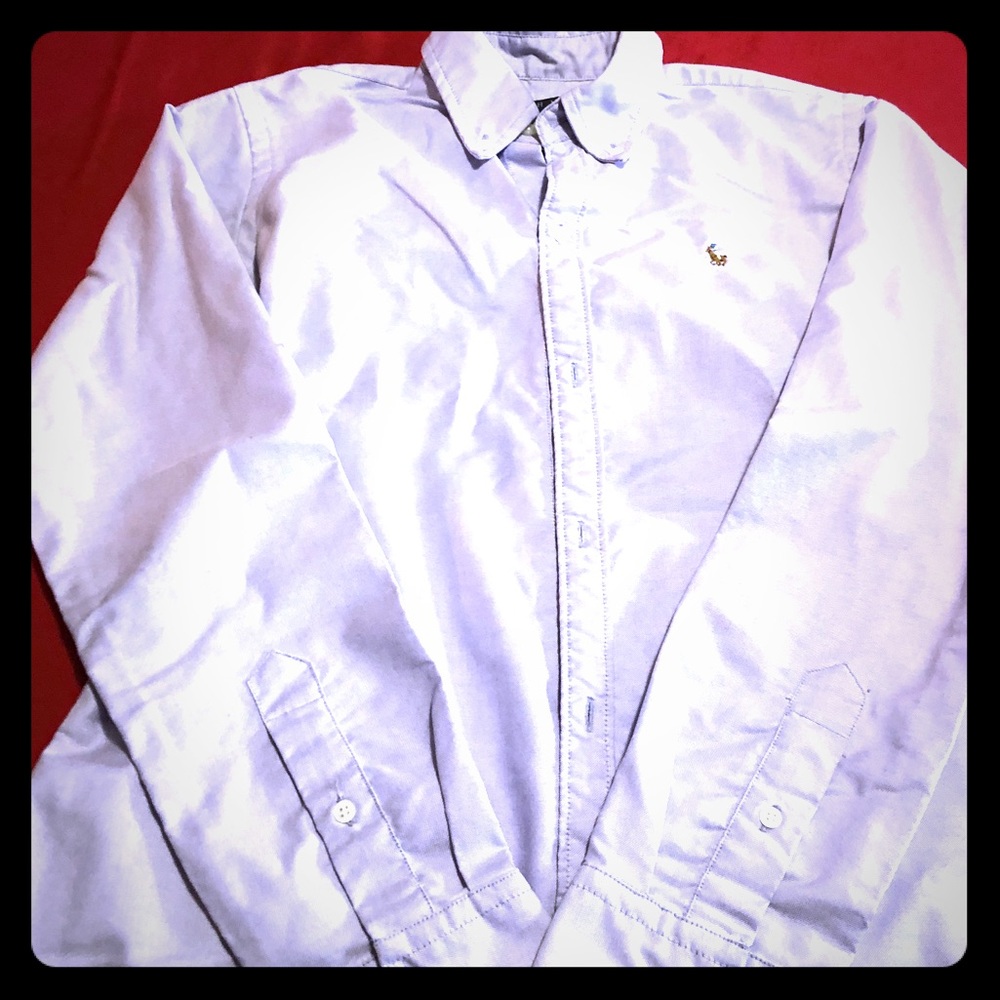 Purple button up.